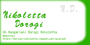 nikoletta dorogi business card